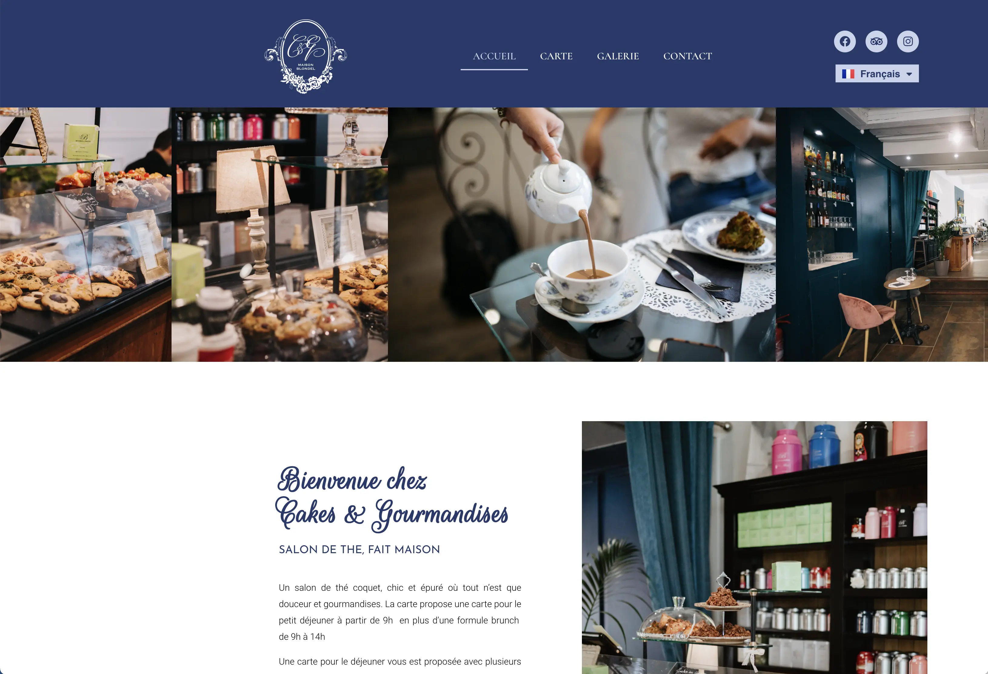 Cakes & gourmandises — site web par Bicome, Rouen