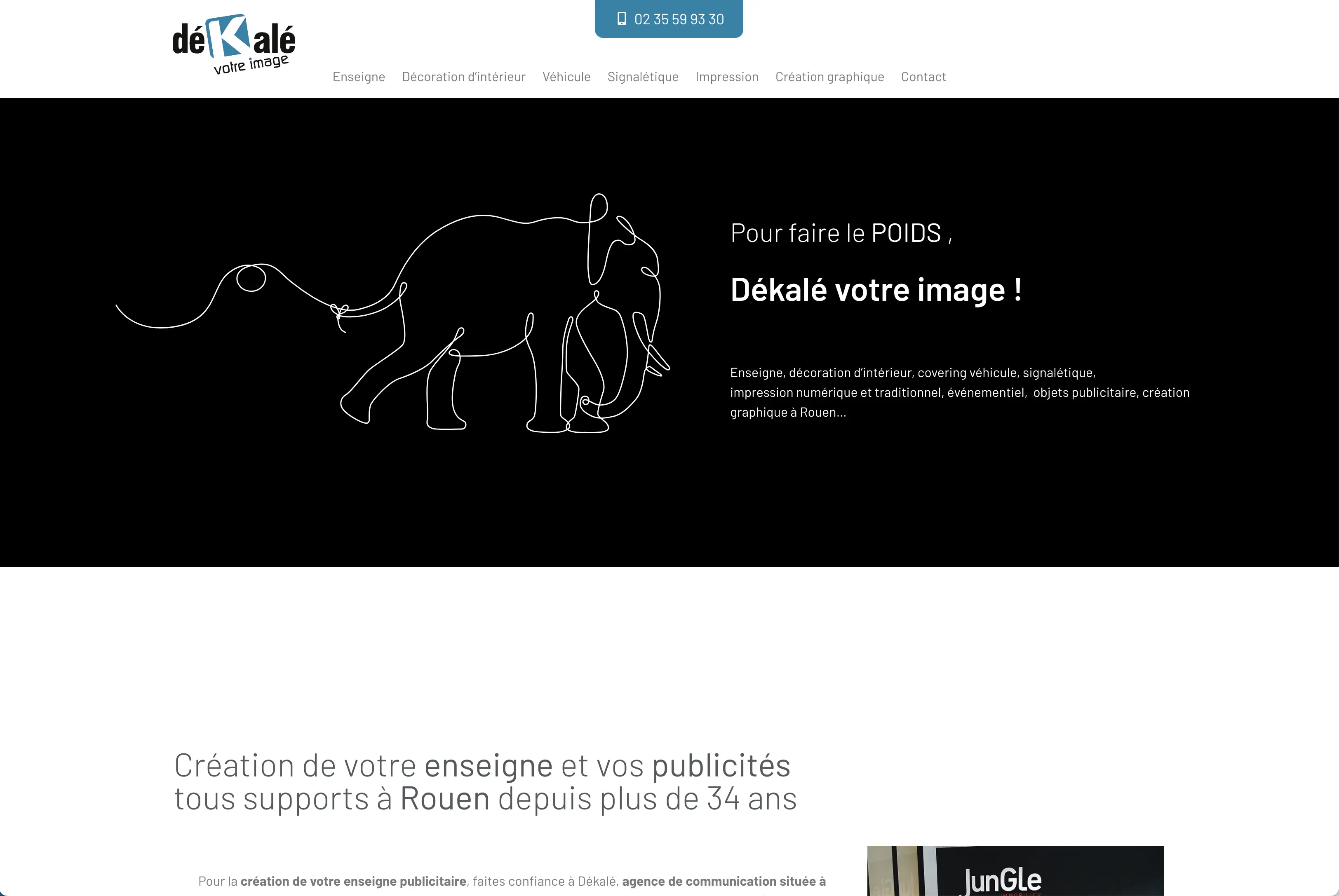 Dékalé — site web par Bicome, Rouen