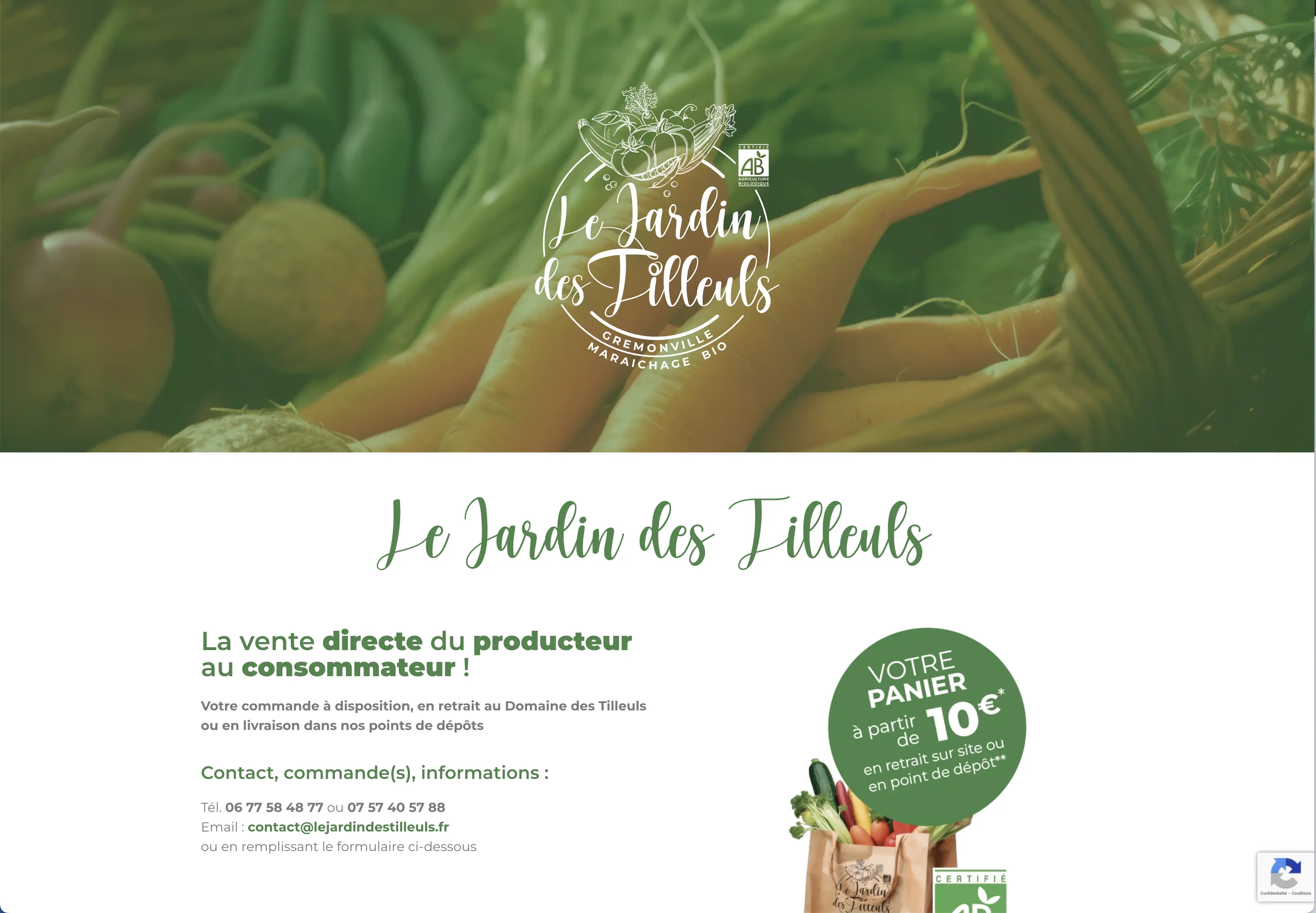 Le Jardin des Tilleuls — site web par Bicome, Rouen