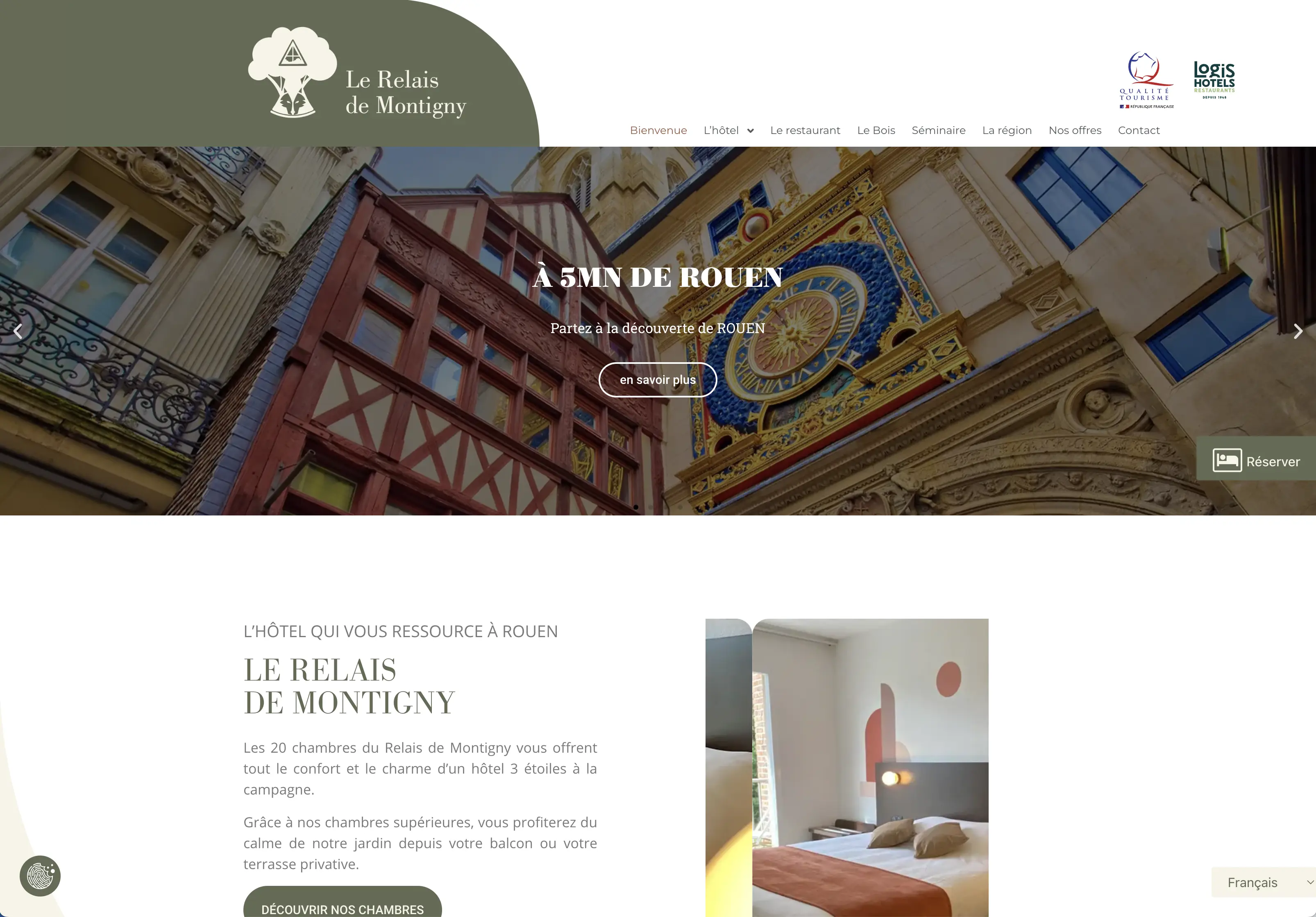 Le Relais de Montigny — site web par Bicome, Rouen