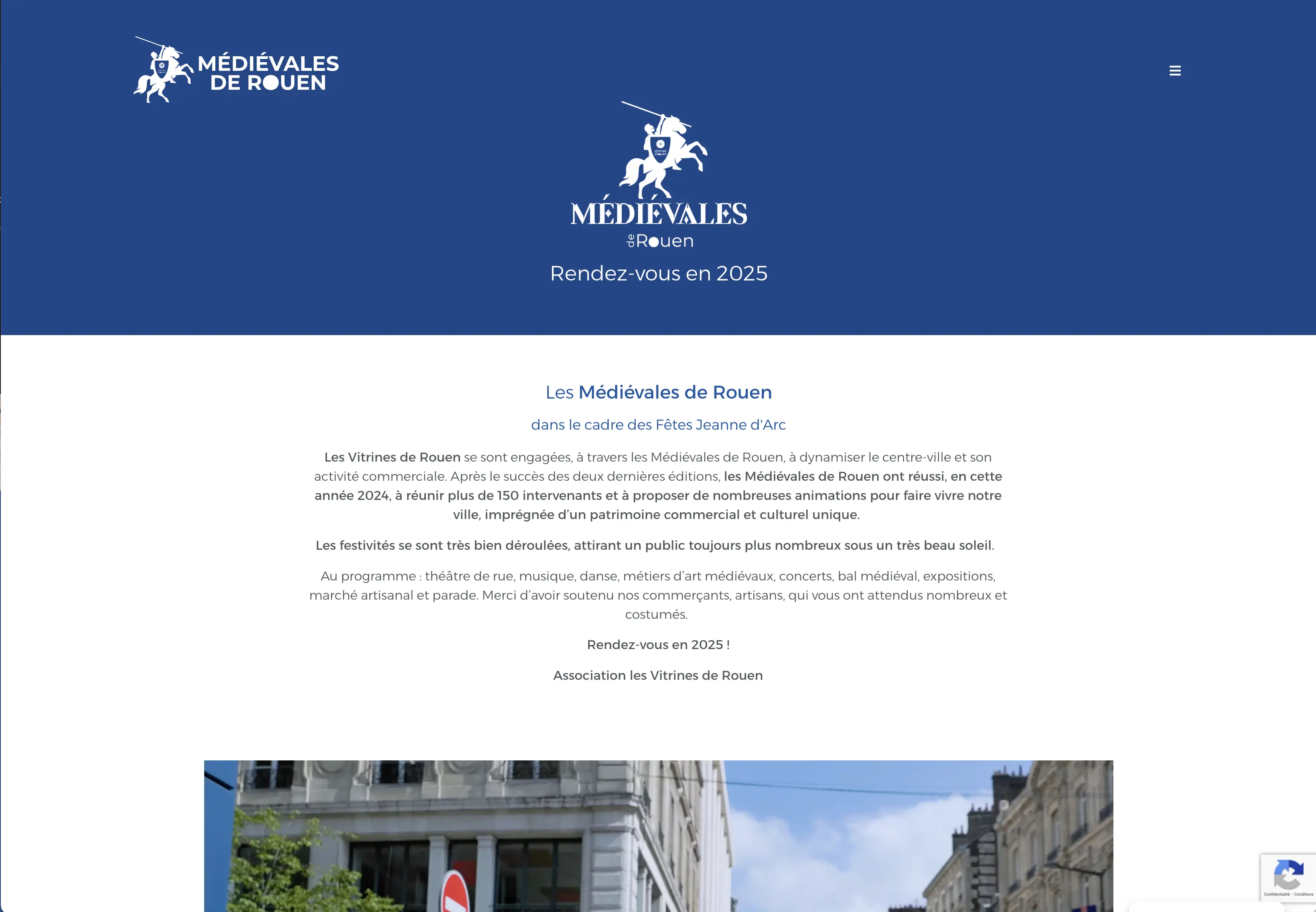 Les Médiévales de Rouen — site web par Bicome, Rouen