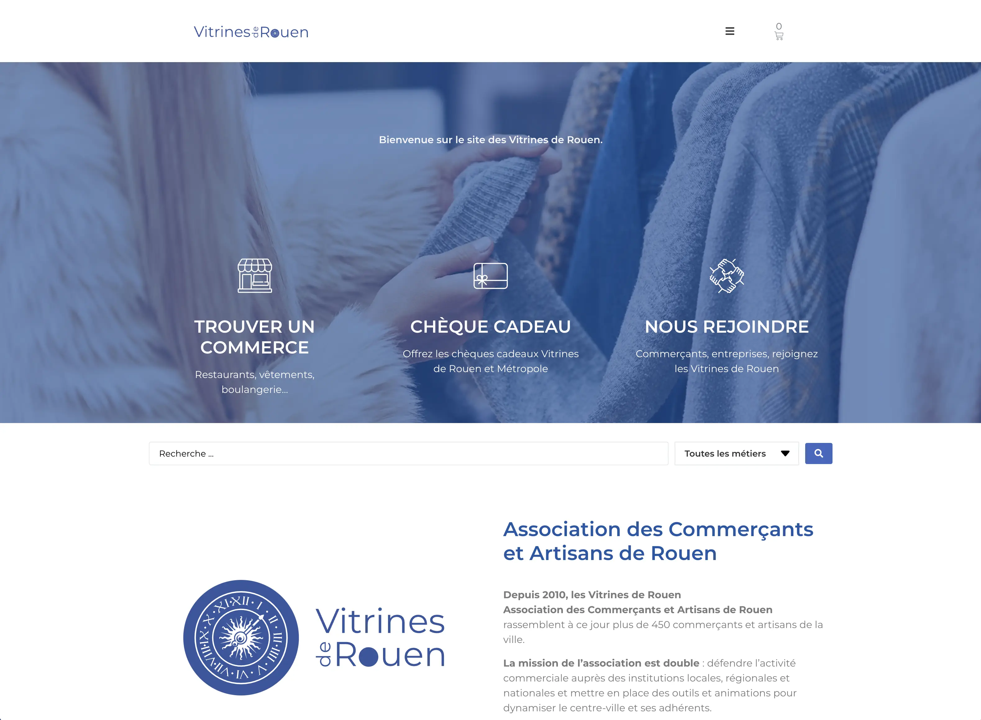 Les Vitrines de Rouen — site web par Bicome, Rouen
